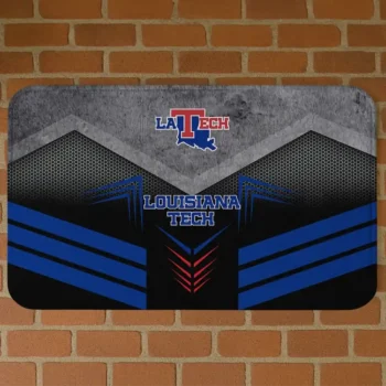 LA Tech Chevron Points Blue Black Doormat