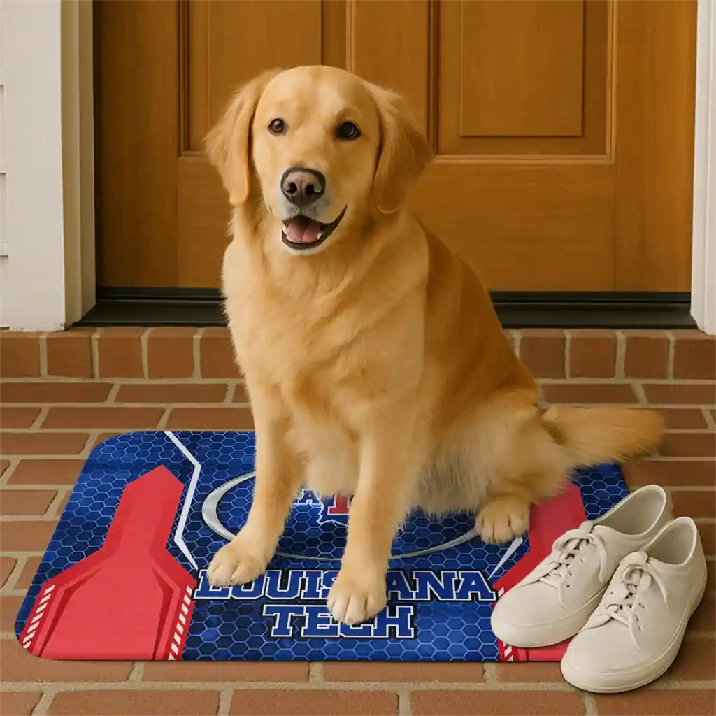 la-tech-hexagon-oval-blue-doormat-high-quality.webp