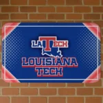 LA Tech Silver Halftone Blue Doormat