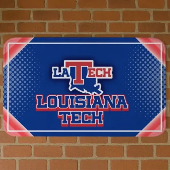 LA Tech Silver Halftone Blue Doormat