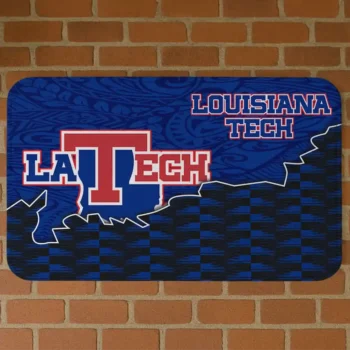 LA Tech Tribal Detailing Blue Black Doormat