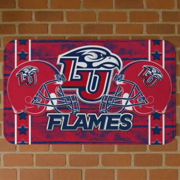 Liberty Flames Helmet Illustration Red Doormat