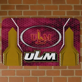 Louisiana-Monroe Warhawks Hexagon Oval Red Doormat