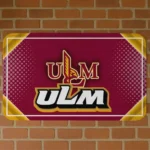 Louisiana-Monroe Warhawks Silver Halftone Red Doormat