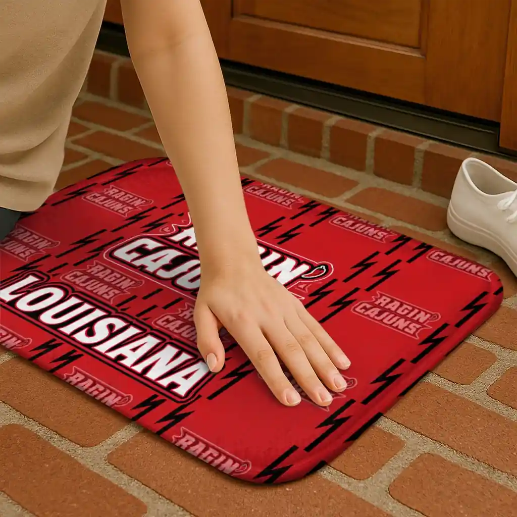 louisiana-ragin-cajuns-bolt-row-red-doormat-premium-grade.webp