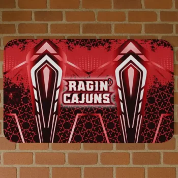 Louisiana Ragin' Cajuns Graphic Stripes Red Doormat
