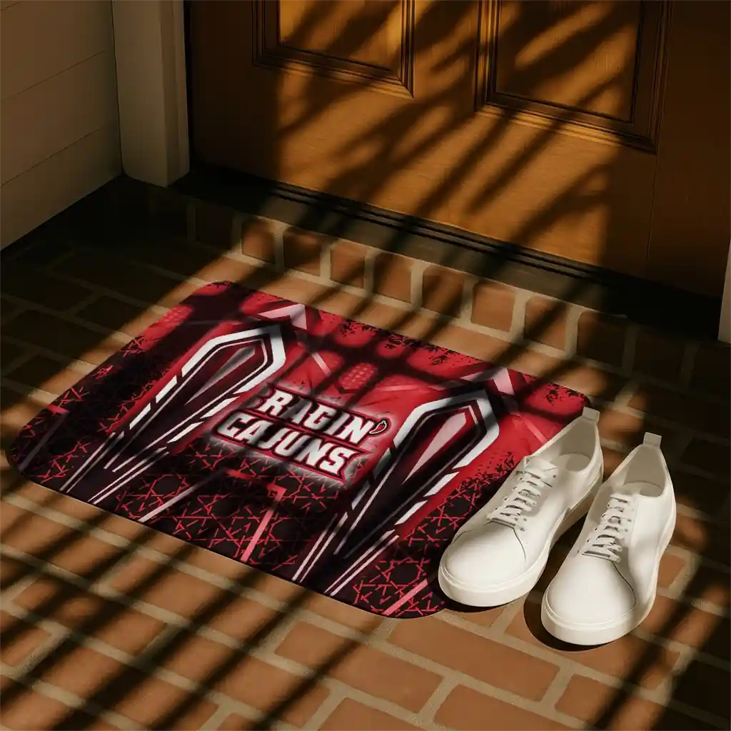 louisiana-ragin-cajuns-graphic-stripes-red-doormat-trendy.webp