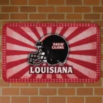 Louisiana Ragin' Cajuns Helmet Centerpiece Red Doormat