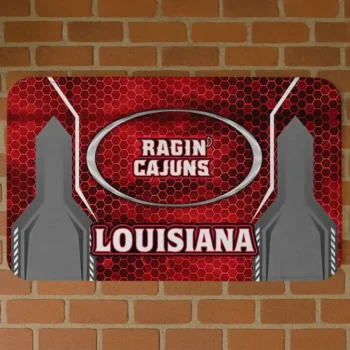Louisiana Ragin' Cajuns Hexagon Oval Red Doormat