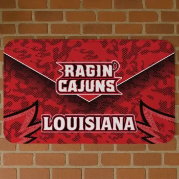 Louisiana Ragin' Cajuns Layered Lines Red Doormat