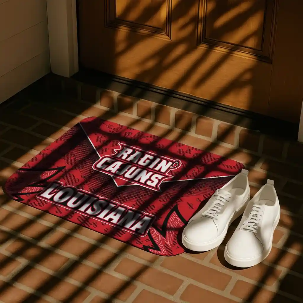louisiana-ragin-cajuns-layered-lines-red-doormat-trendy.webp