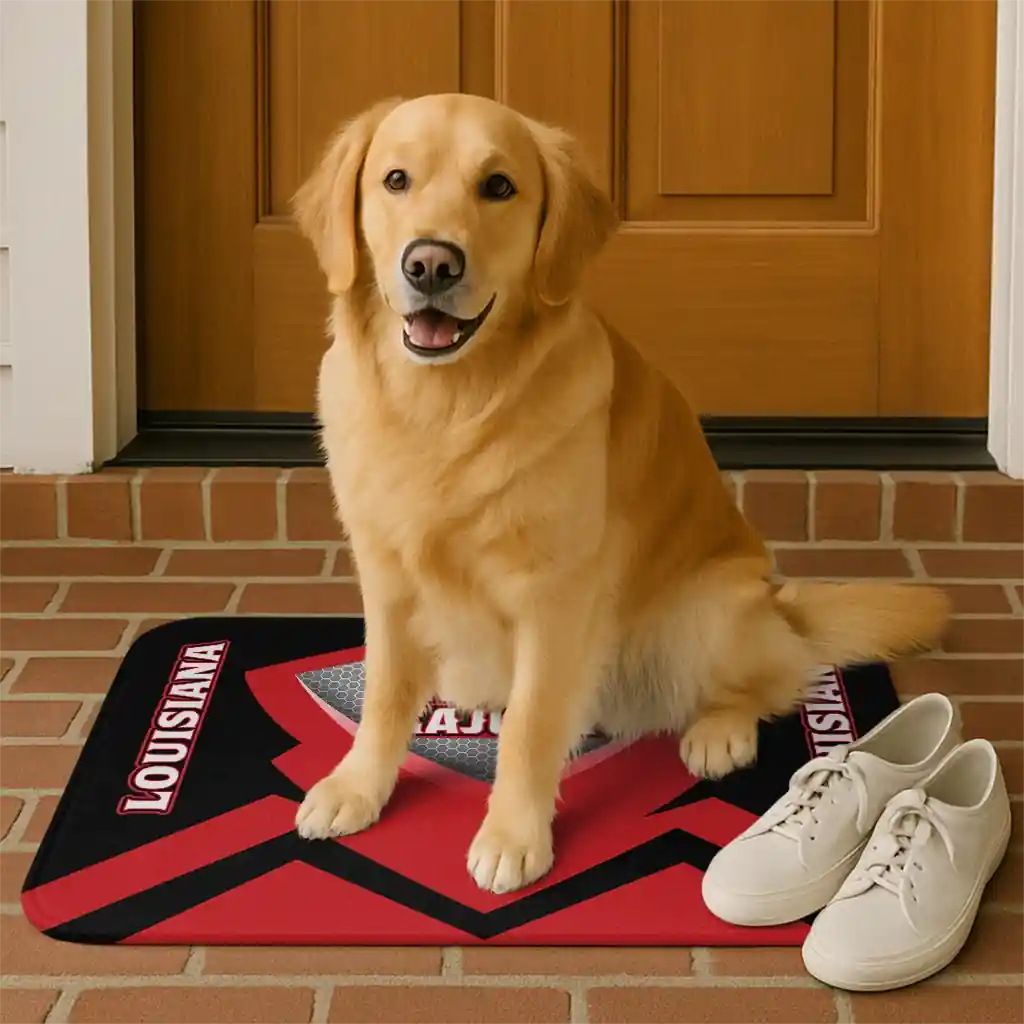 louisiana-ragin-cajuns-ninja-mesh-red-doormat-high-quality.webp