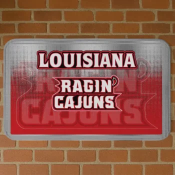 Louisiana Ragin' Cajuns Pixel Blur Red Doormat