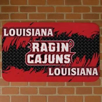 Louisiana Ragin' Cajuns Plate Rip Red Doormat