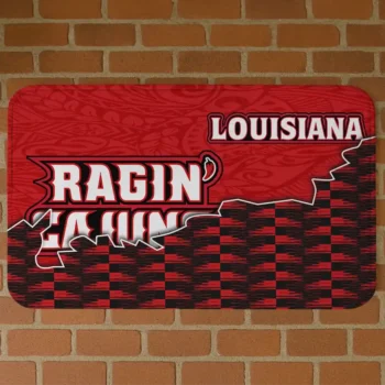 Louisiana Ragin' Cajuns Tribal Detailing Red Black Doormat