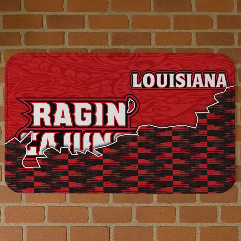 louisiana-ragin-cajuns-tribal-detailing-red-black-doormat-best-selling.webp louisiana ragin cajuns tribal detailing red black doormat best selling