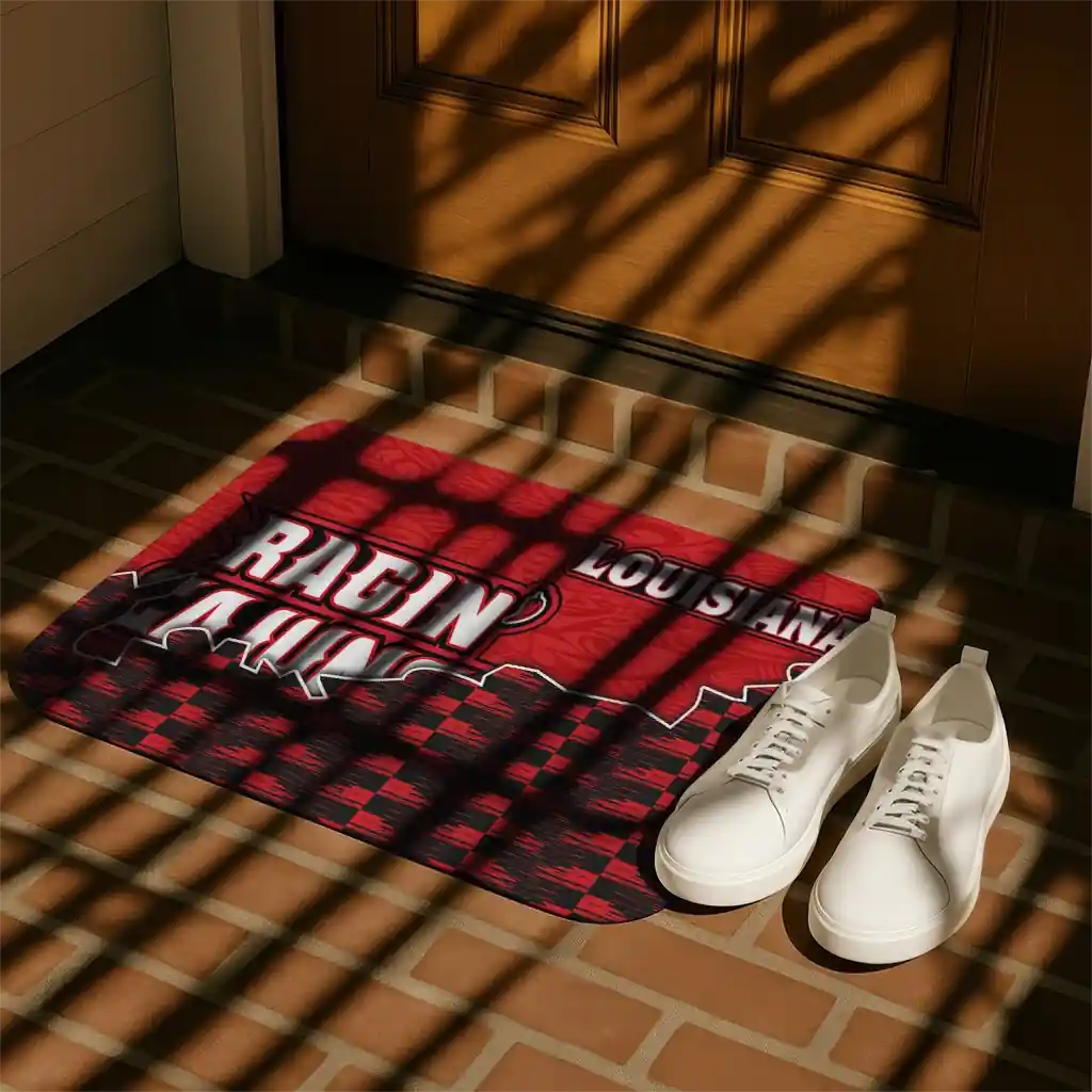 louisiana-ragin-cajuns-tribal-detailing-red-black-doormat-trendy.webp
