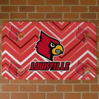 Louisville Cardinals Chevron Geometrics Red Doormat