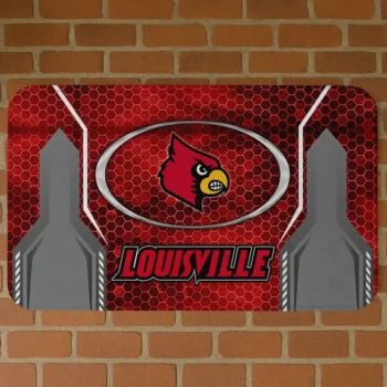 Louisville Cardinals Hexagon Oval Red Doormat