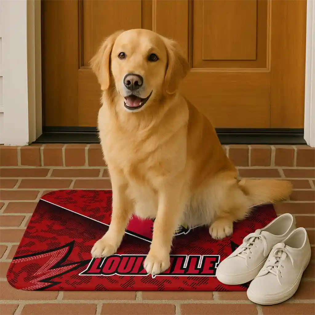 louisville-cardinals-layered-lines-red-doormat-high-quality.webp
