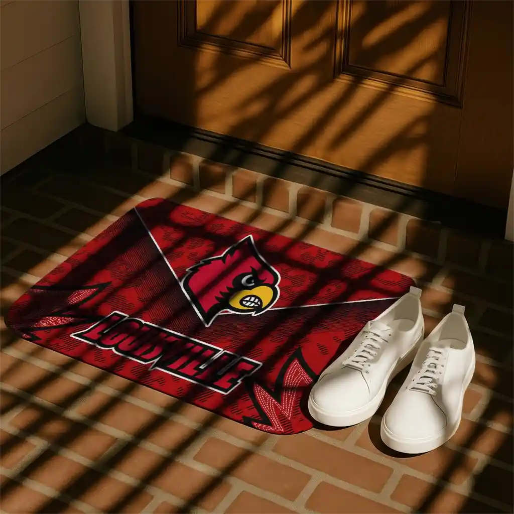 louisville-cardinals-layered-lines-red-doormat-trendy.webp