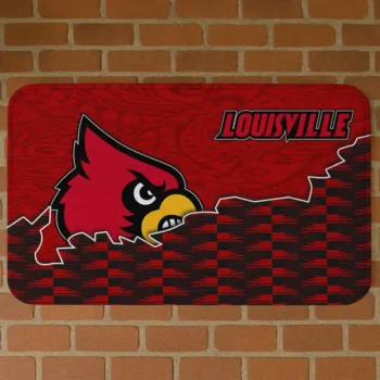 Louisville Cardinals Tribal Detailing Red Black Doormat