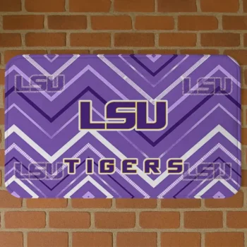 LSU Tigers Chevron Geometrics Purple Doormat