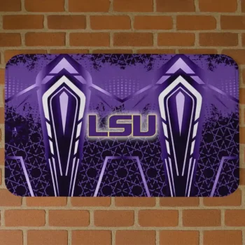 LSU Tigers Graphic Stripes Purple Doormat