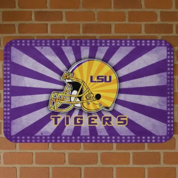 LSU Tigers Helmet Centerpiece Purple Doormat