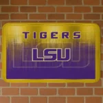 LSU Tigers Pixel Blur Purple Doormat