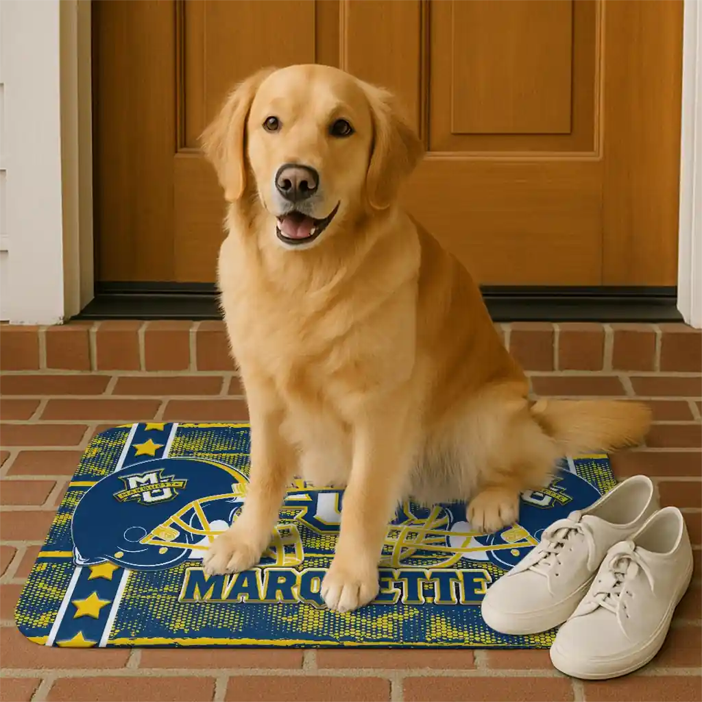 marquette-golden-eagles-helmet-illustration-blue-doormat-high-quality.webp