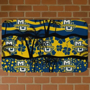 Marquette Golden Eagles Palm Silhouette Blue Black Doormat