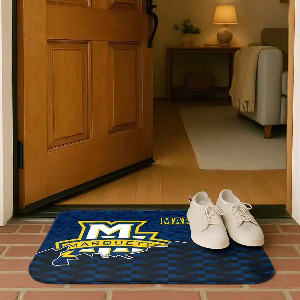 marquette-golden-eagles-tribal-detailing-blue-black-doormat-fashion-forward.webp