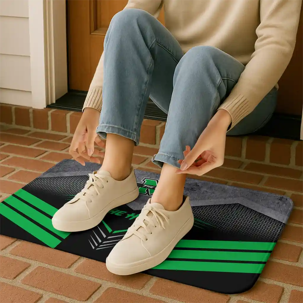 marshall-thundering-herd-chevron-points-green-black-doormat-top-rated.webp