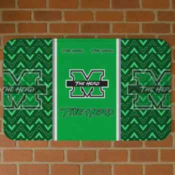 Marshall Thundering Herd Chevron Stack Green Doormat