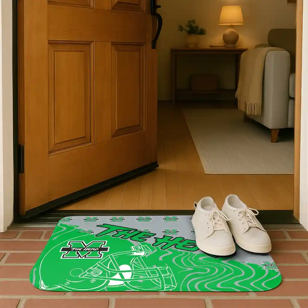 marshall-thundering-herd-football-pride-green-doormat-fashion-forward.webp