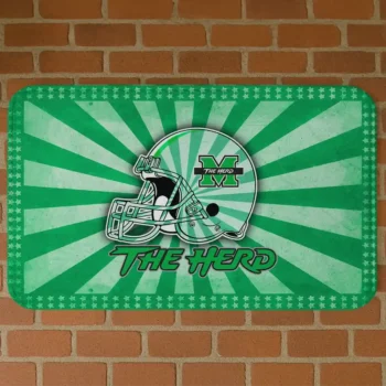 Marshall Thundering Herd Helmet Centerpiece Green Doormat