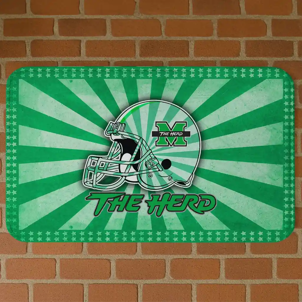 marshall-thundering-herd-helmet-centerpiece-green-doormat-best-selling.webp marshall thundering herd helmet centerpiece green doormat best selling