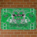 Marshall Thundering Herd Helmet Illustration Green Doormat