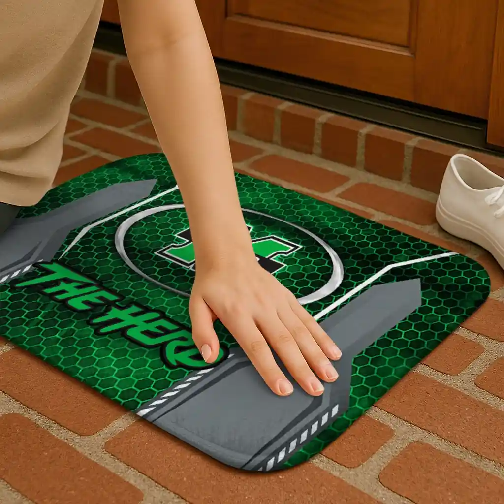 marshall-thundering-herd-hexagon-oval-green-doormat-premium-grade.webp