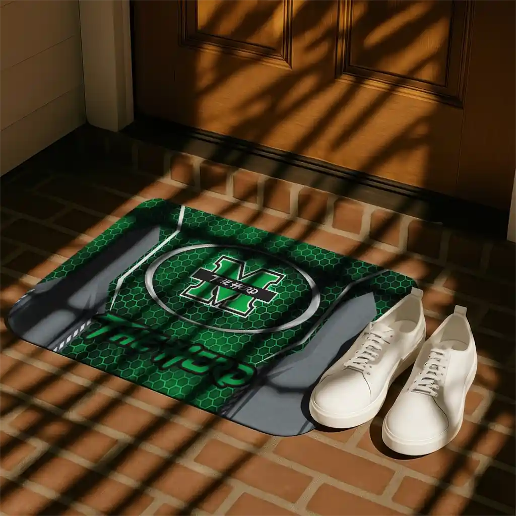 marshall-thundering-herd-hexagon-oval-green-doormat-trendy.webp