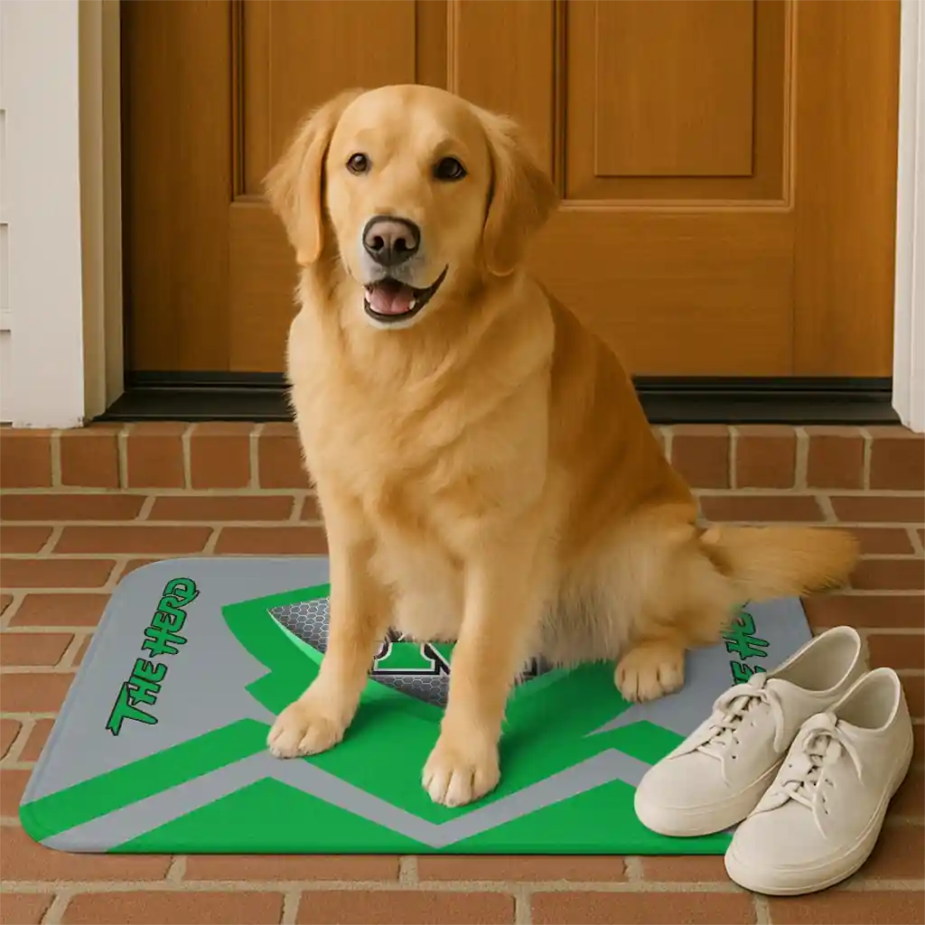 marshall-thundering-herd-ninja-mesh-green-doormat-high-quality.webp