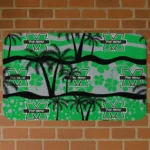 Marshall Thundering Herd Palm Silhouette Green Black Doormat