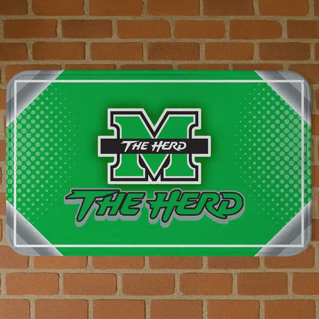 marshall-thundering-herd-silver-halftone-green-doormat-best-selling.webp marshall thundering herd silver halftone green doormat best selling
