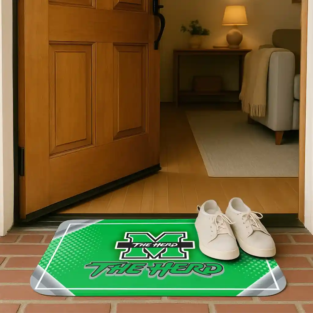 marshall-thundering-herd-silver-halftone-green-doormat-fashion-forward.webp