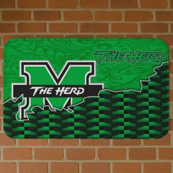 Marshall Thundering Herd Tribal Detailing Green Black Doormat