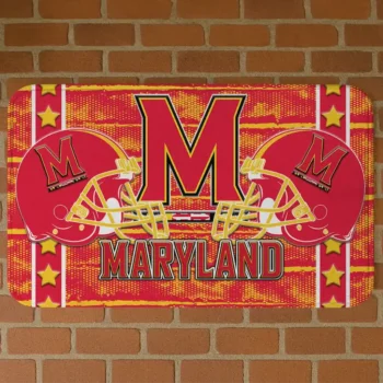 Maryland Terrapins Helmet Illustration Red Doormat
