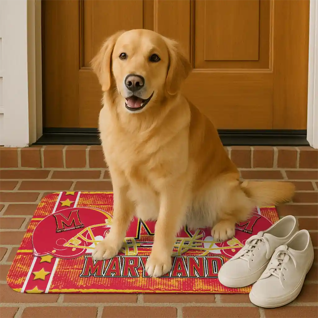 maryland-terrapins-helmet-illustration-red-doormat-high-quality.webp
