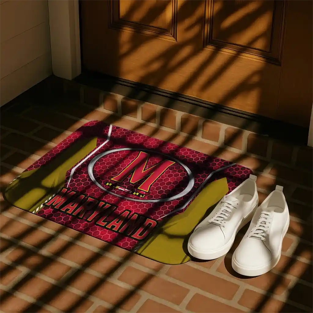 maryland-terrapins-hexagon-oval-red-doormat-trendy.webp