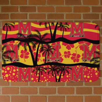 Maryland Terrapins Palm Silhouette Red Black Doormat